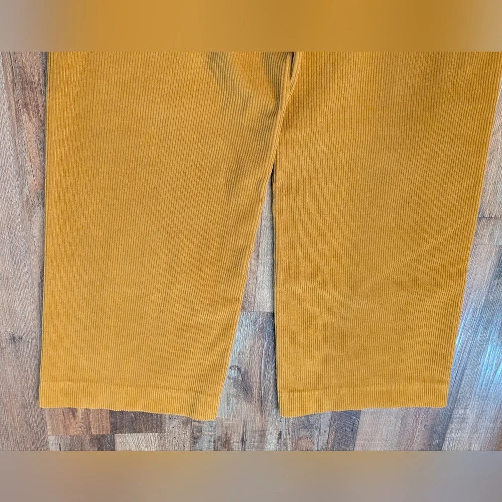 Everlane Corduroy Wide Leg Pants Trousers High Rise Mustard Brown Cotton Sz 2 - Picture 10 of 15